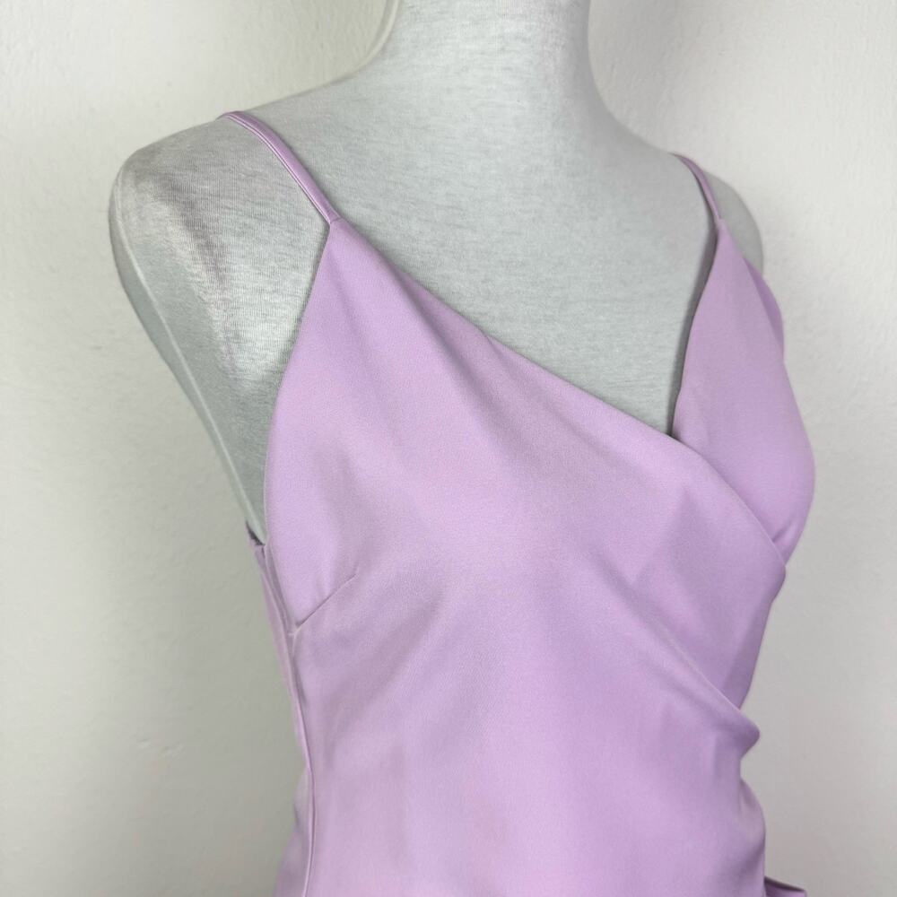 4SI3NNA | NWT Swipe Right Cassie Lilac Purple Mini Faux Wrap Dress - Picture 6 of 13